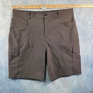 Orvis Mens Gray Nylon Stretch Cargo Shorts Size 38 Elastic Waist‎ Outdoor Hiking